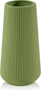 Farmhouse Beige Flower Vase — Small Saga Green