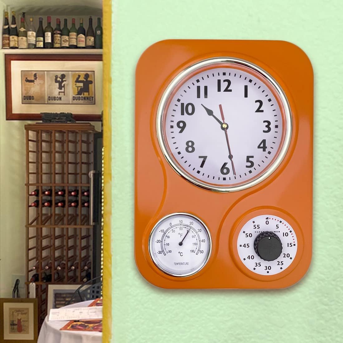 Vintage Mid-Century Black Wall Clock — 5" - View 3
