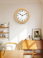Battery Operated Modern Beige Wall Clock — 14" - View 6