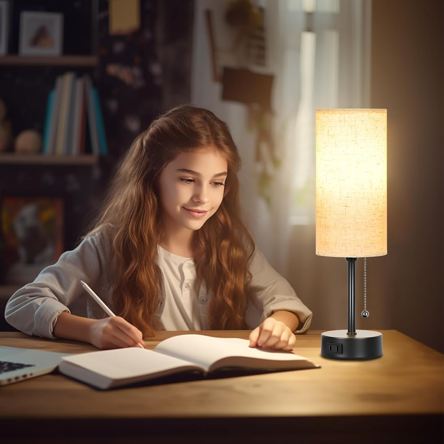Black Nightstand Lamp - View 5