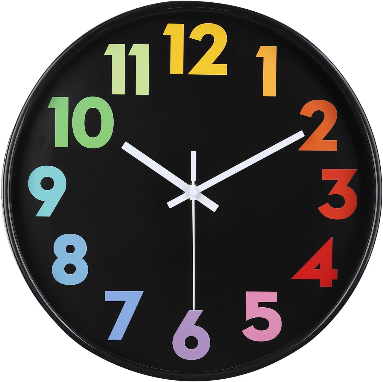 Battery Operated Black Wall Clock — 12" — Black