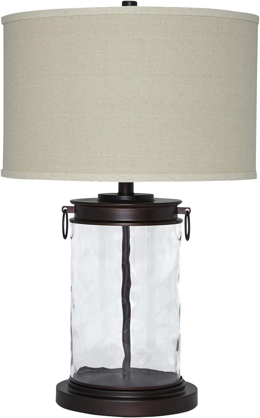 Antique Modern Beige Table Lamp — 25" — Taupe With Clear