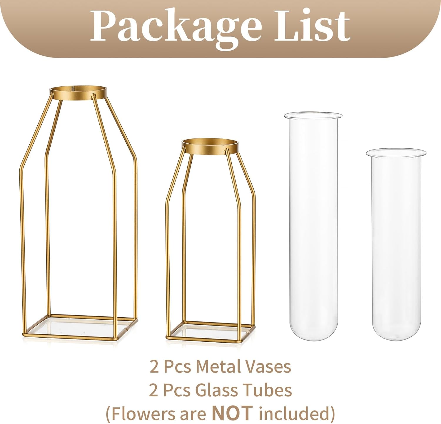 Luxe Metal Flower Vase — 8" - View 7