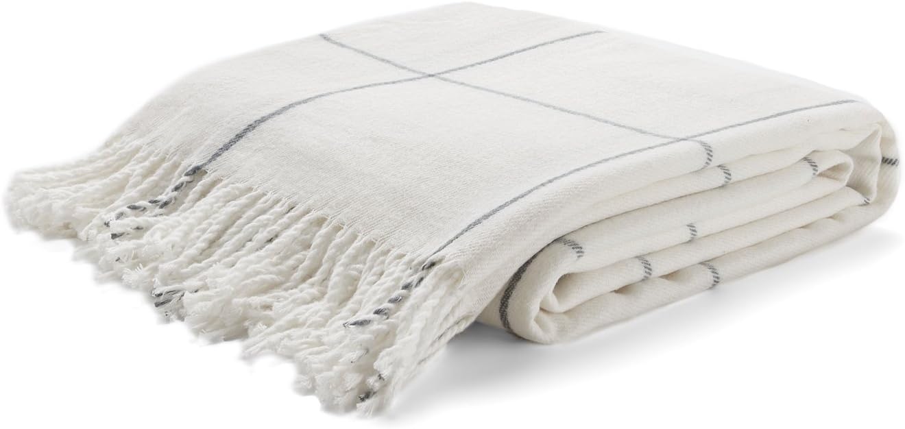 Beige Throw Pillow — 80" — Off-white