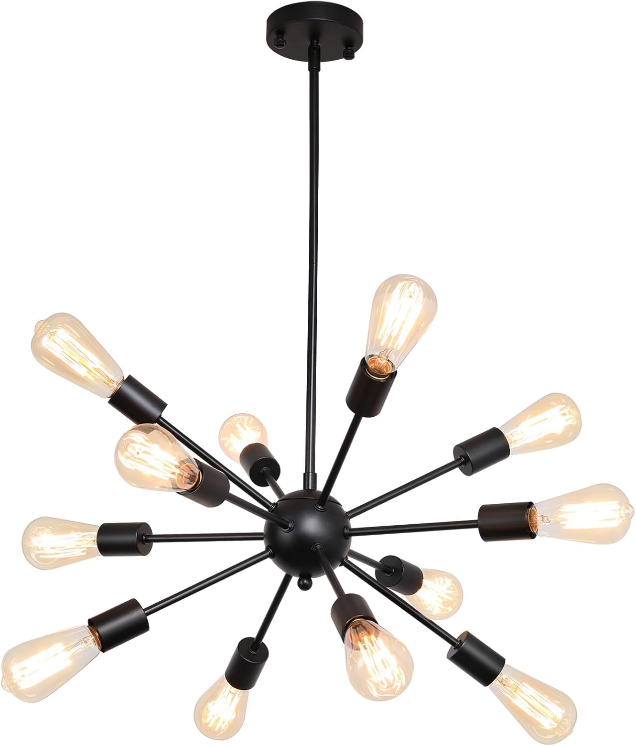 Vintage Farmhouse Black Chandelier — 12-Light - View 9
