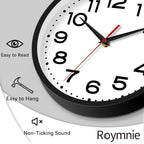 Battery Operated Modern Black Wall Clock — 18" - View 7