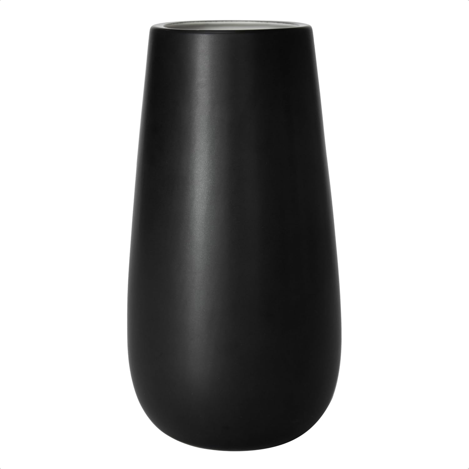 Oval Black Vase — 10" — 10 Inch
