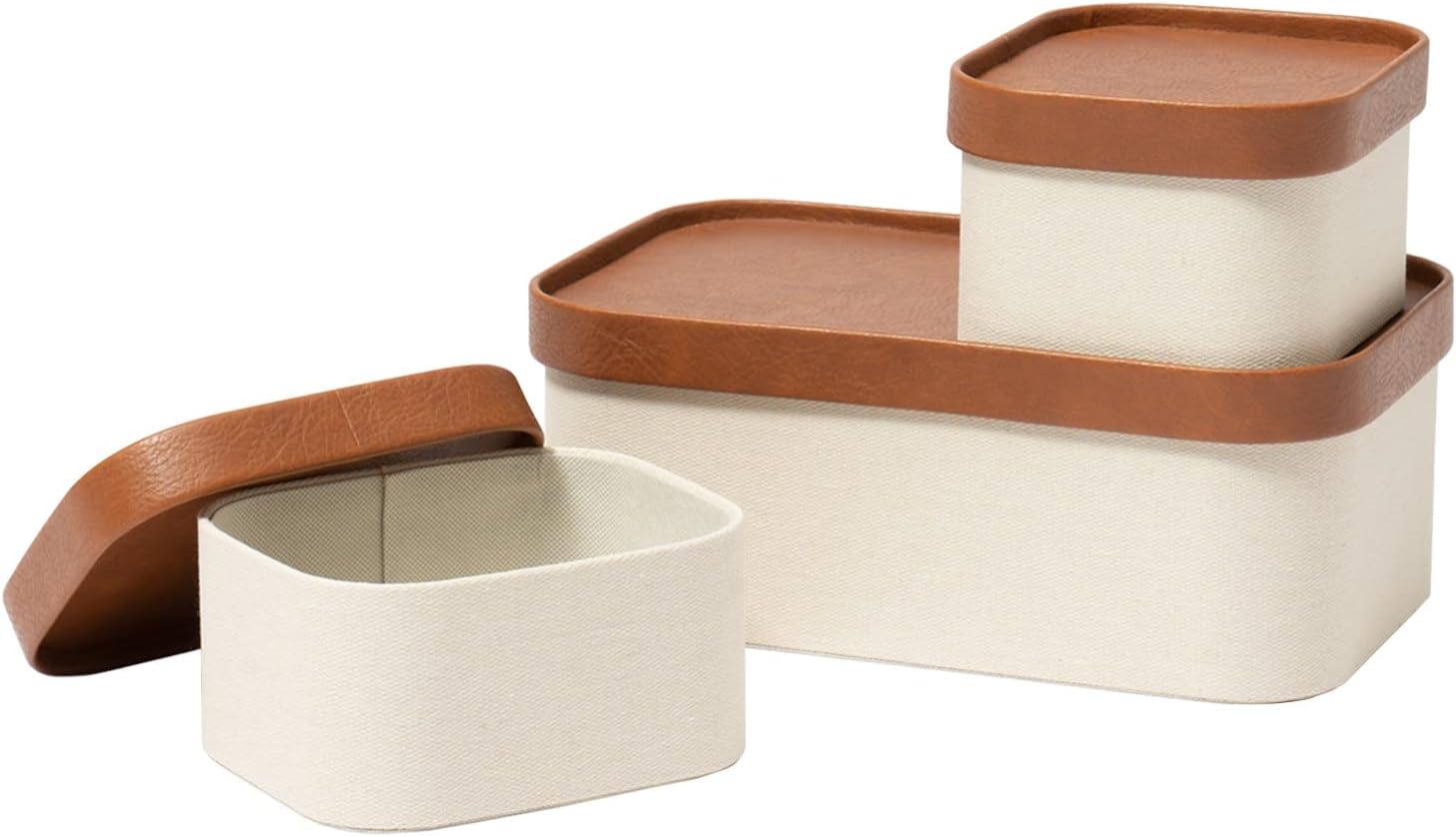 Beige Storage Basket — Set of 3 — Beige
