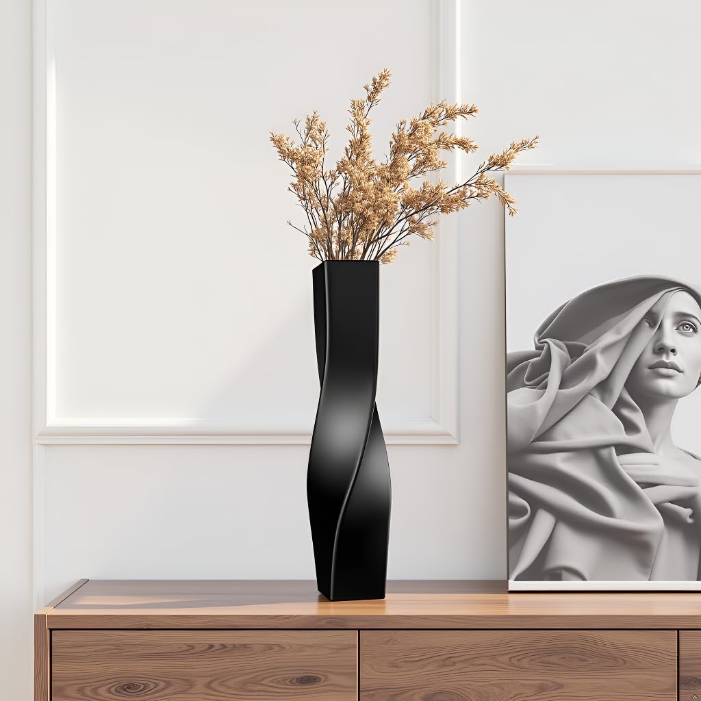 Modern Black Flower Vase — 16.34" - View 5