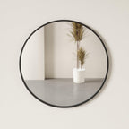 Round Modern Beige Wall Mirror — 37" - View 9
