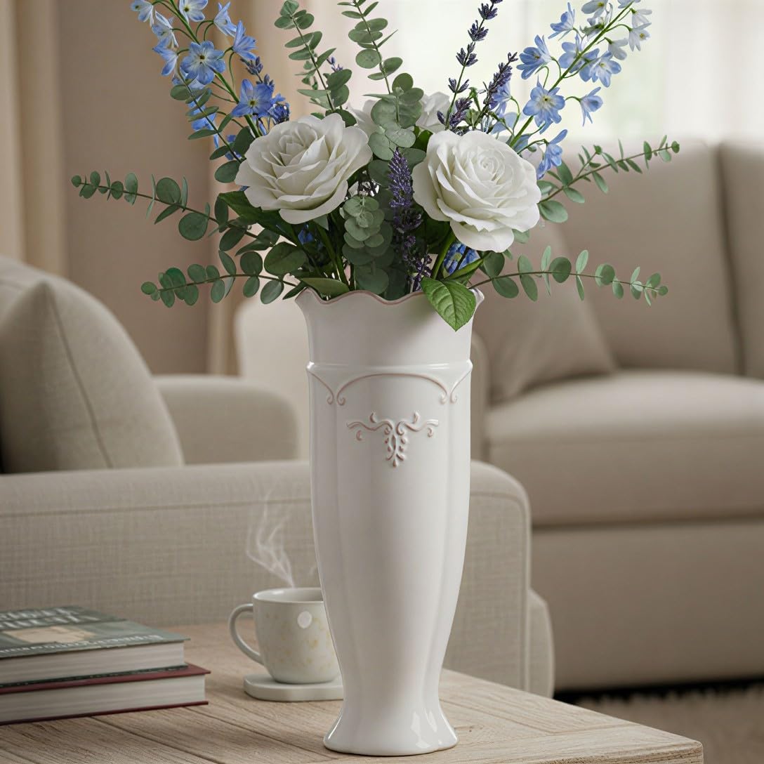 Vintage Ceramic Flower Vase — 11.6" - View 3