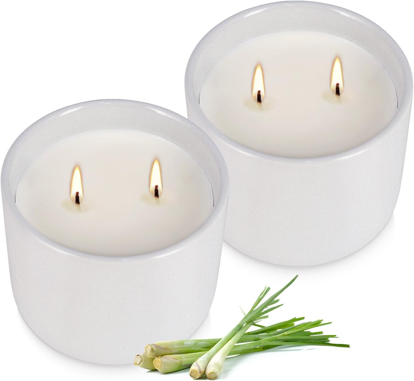 Soy Wax Black Scented Candle — White