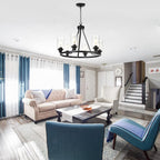 Farmhouse Black Chandelier — 6-Light - View 4