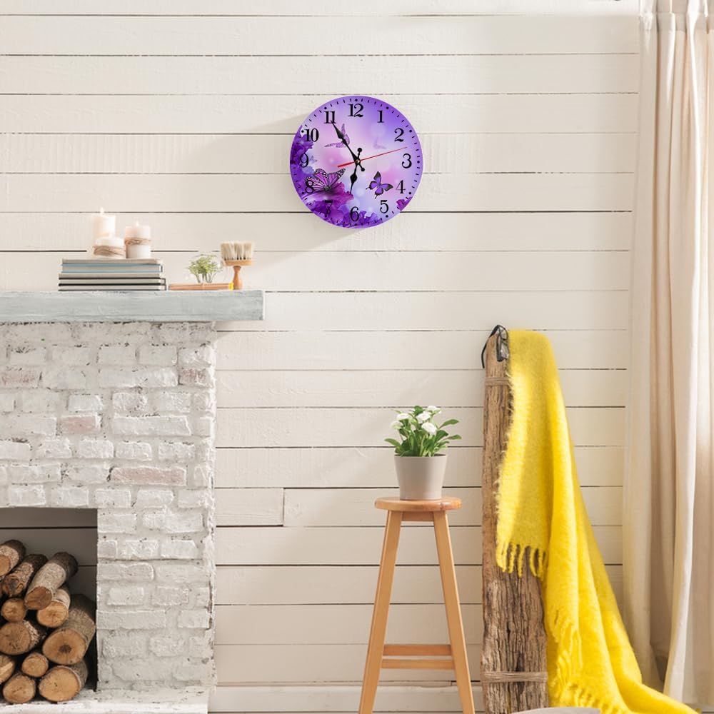 Battery Operated Pink Wall Clock — 10" - View 2