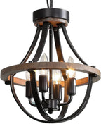 Vintage Farmhouse Black Chandelier — 4-Light - View 10