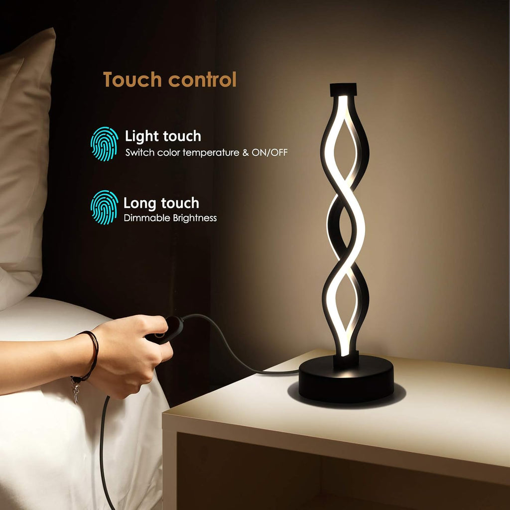 Dimmable Black Bedside Lamp — 8" - View 4