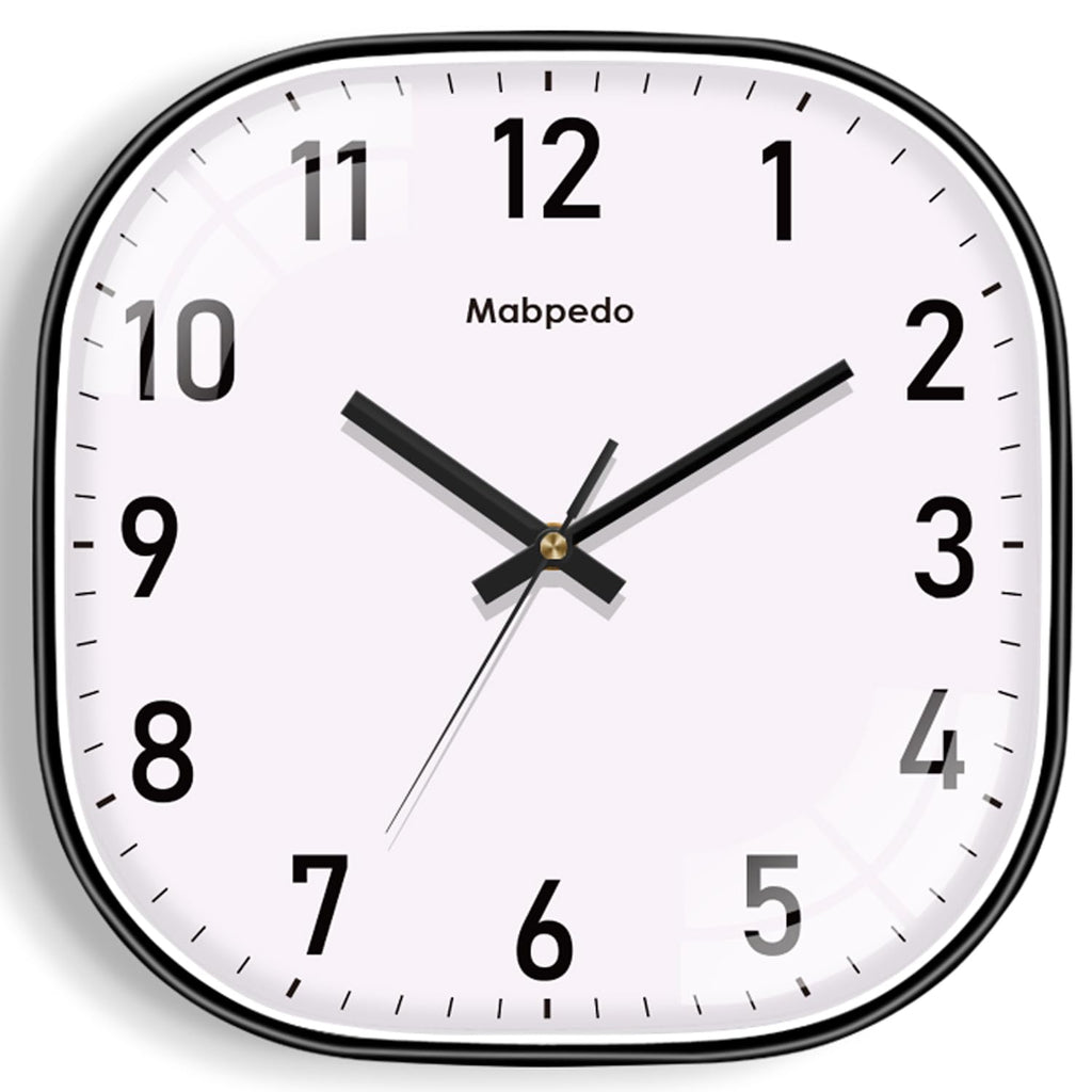 Battery Operated Black Wall Clock — 8"