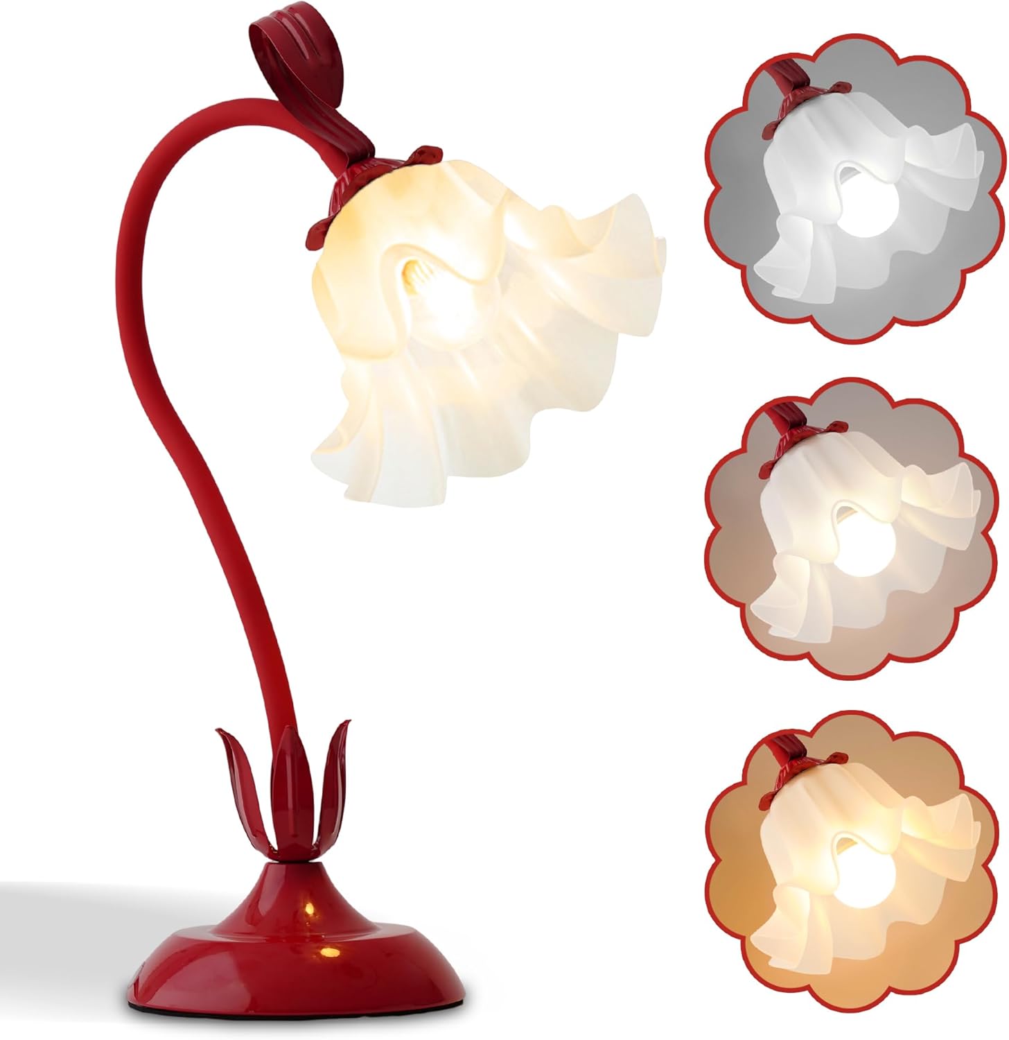 Vintage Green Bedside Lamp — Red