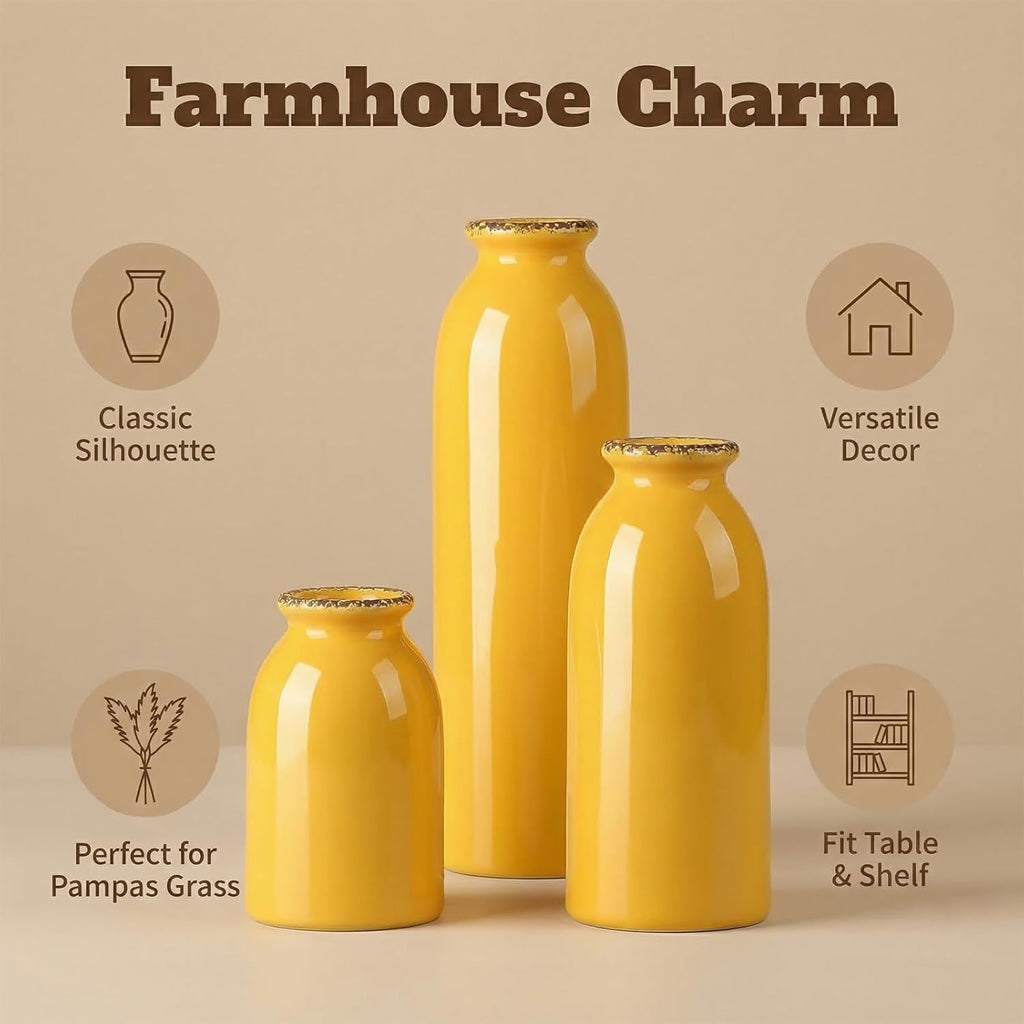 Farmhouse Blue Decorative Vase — Set of 3 - View 9
