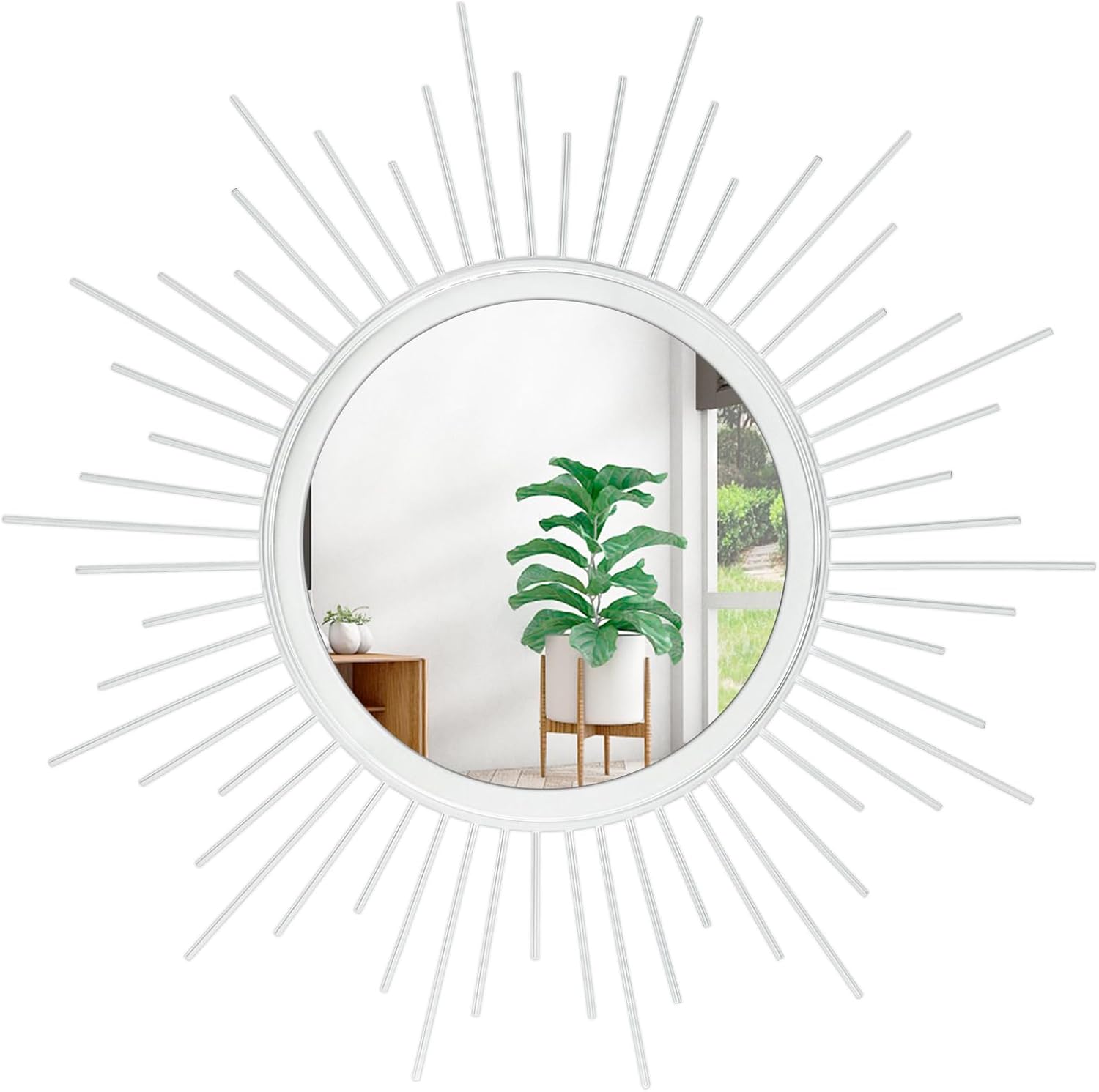 Round Luxe Black Mirror — 16" — 16"L x 16"W