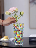 Boho Blue Flower Vase — 7" - View 5