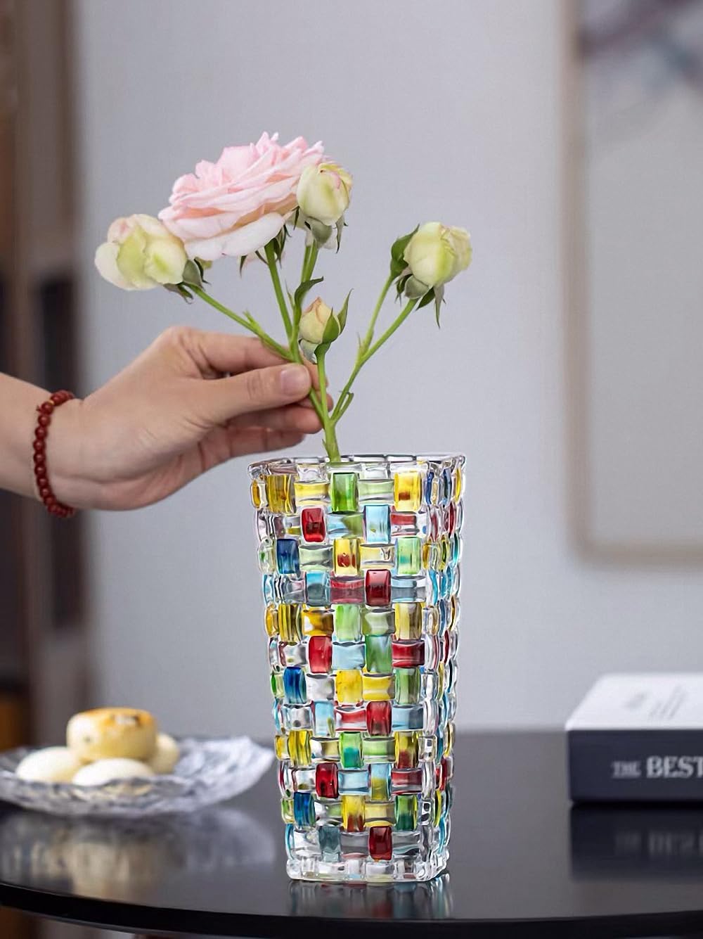 Boho Blue Flower Vase — 7" - View 5
