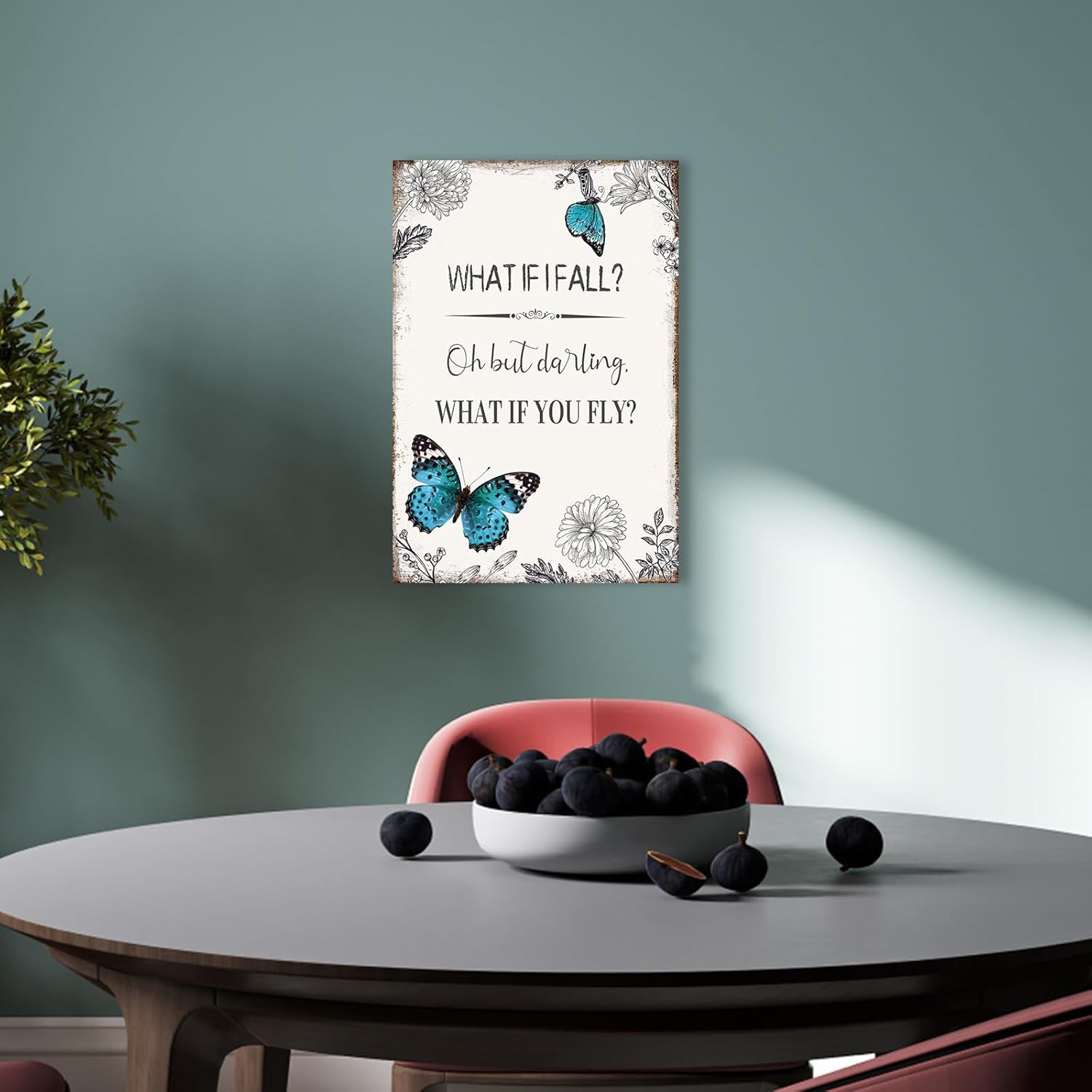 Vintage Farmhouse Blue Canvas Wall Art — 10" - View 3