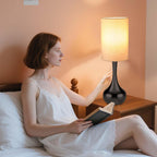 Dimmable Farmhouse Metal Bedside Lamp - View 4