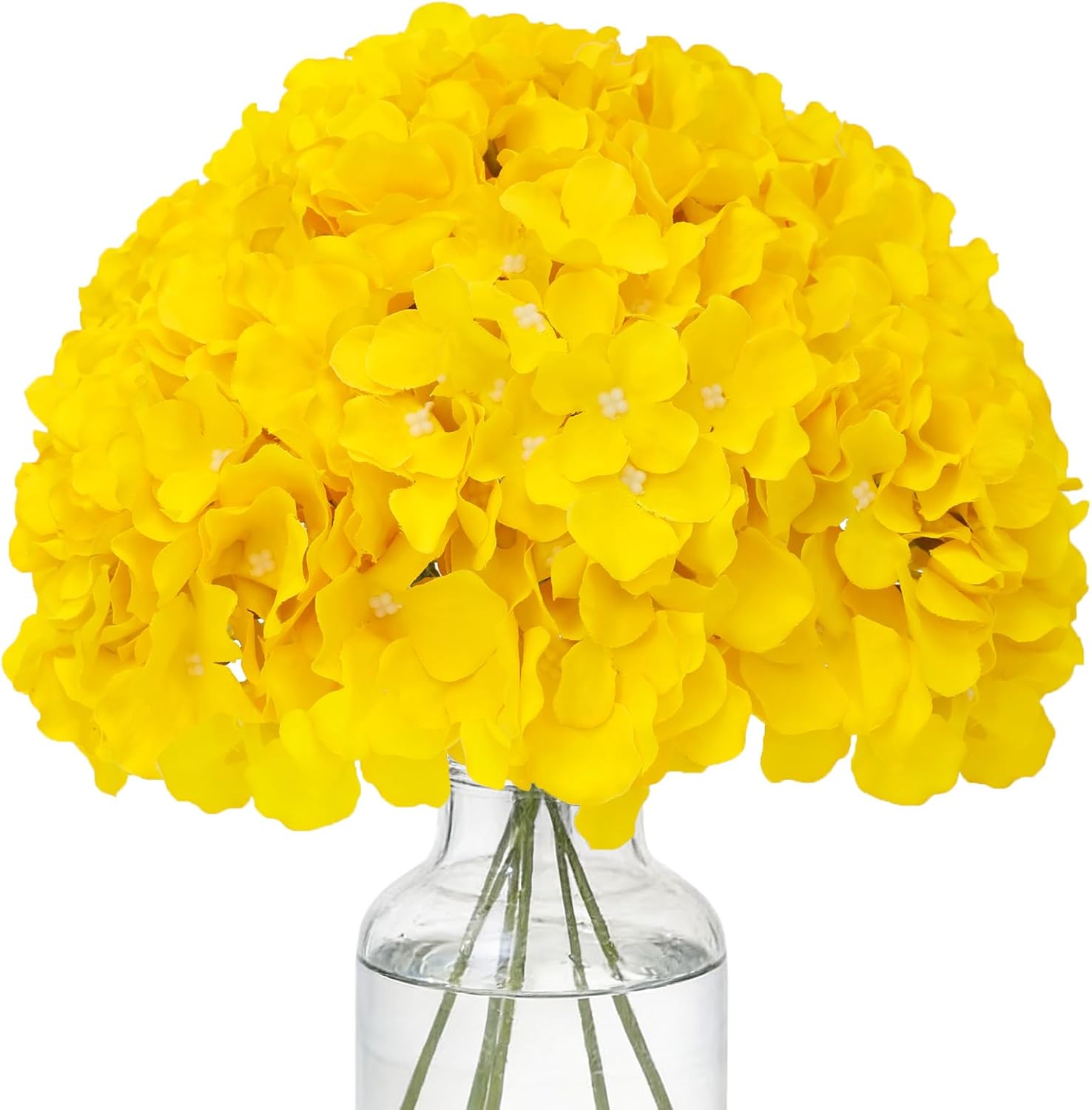 Beige Artificial Flowers — Set of 10 — Yellow