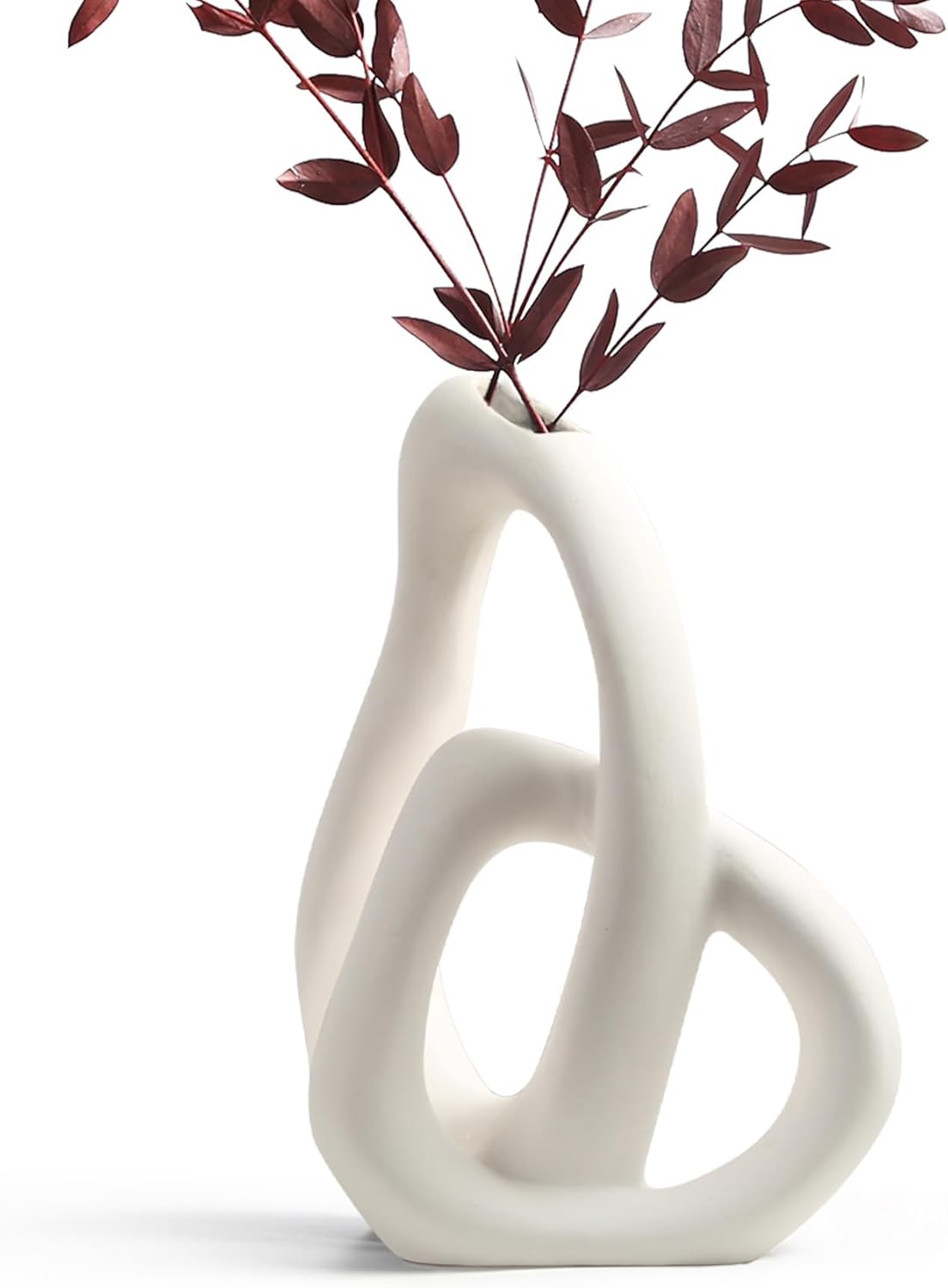 Boho Black Flower Vase — White
