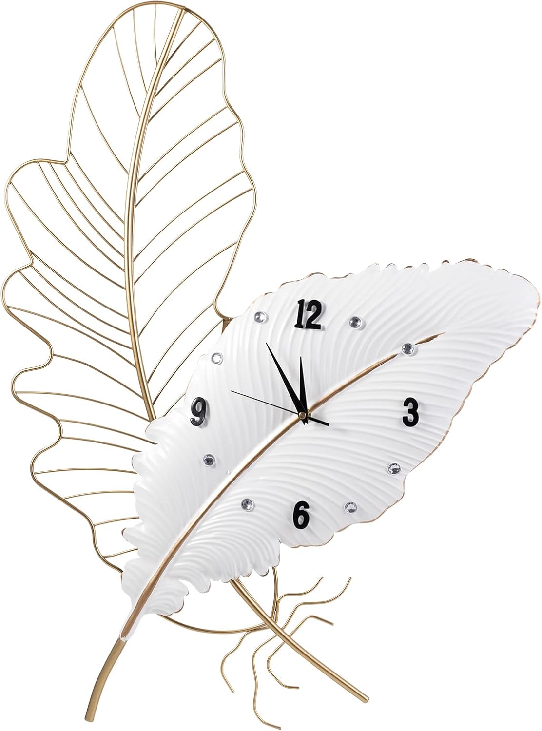 Modern Black Wall Clock — 27" — White-22x30inch