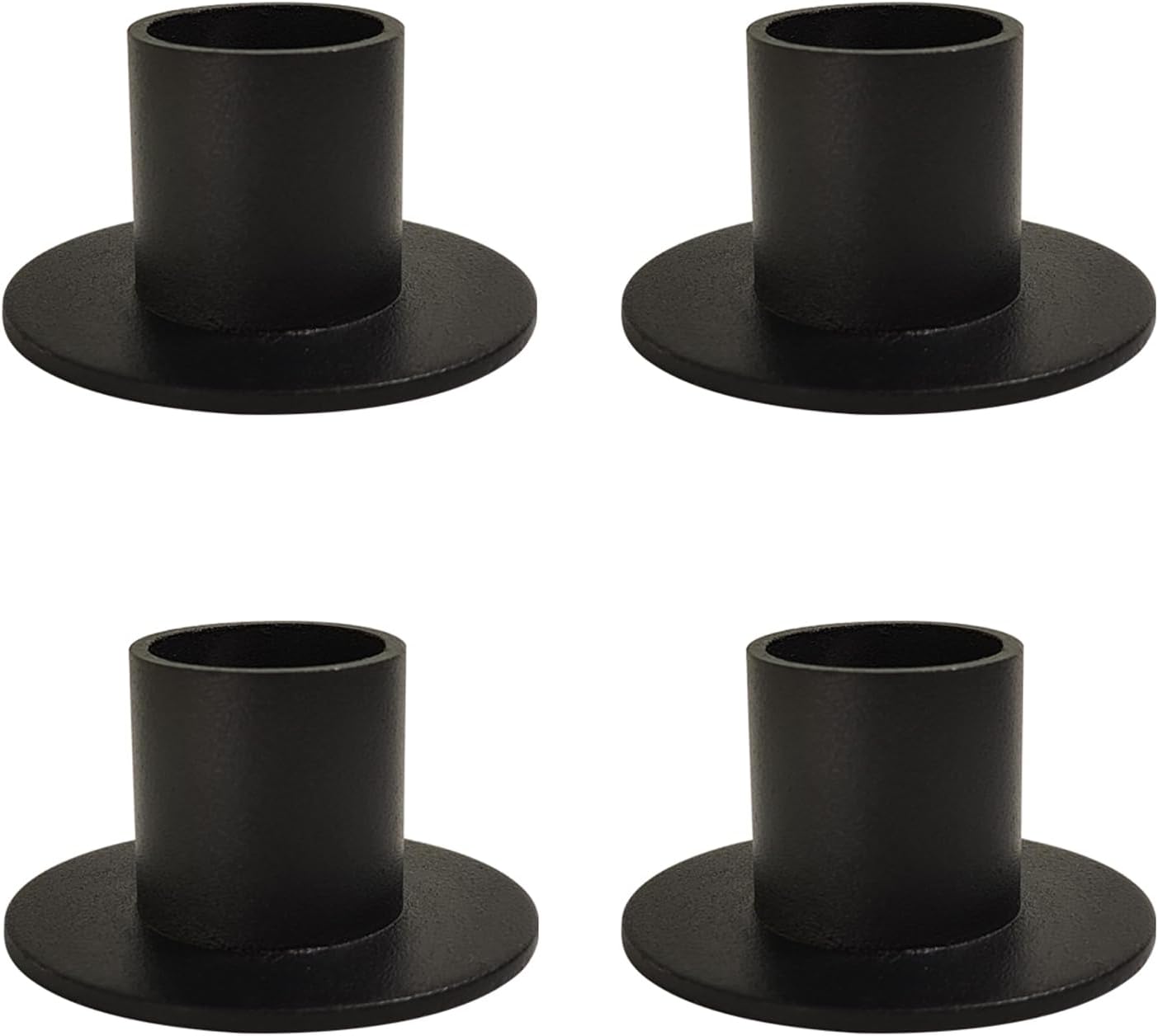 Round Black Pillar Candle — Set of 4 — Black-r-4pcs