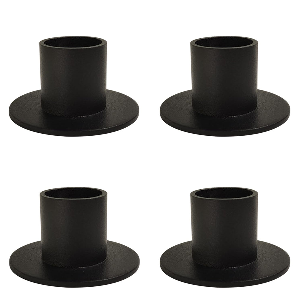 Round Black Pillar Candle — Set of 4