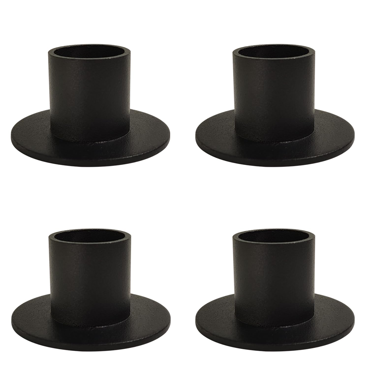 Round Black Pillar Candle — Set of 4