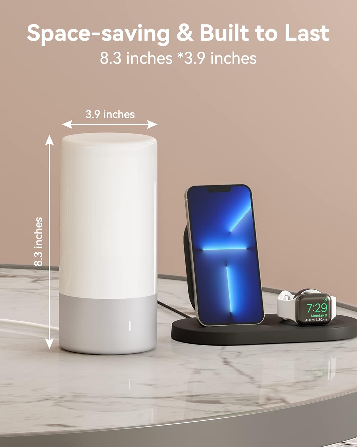 Dimmable Modern Grey Table Lamp - View 7