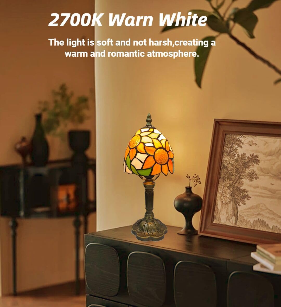 Dimmable Glass Bedside Lamp — 6" - View 2