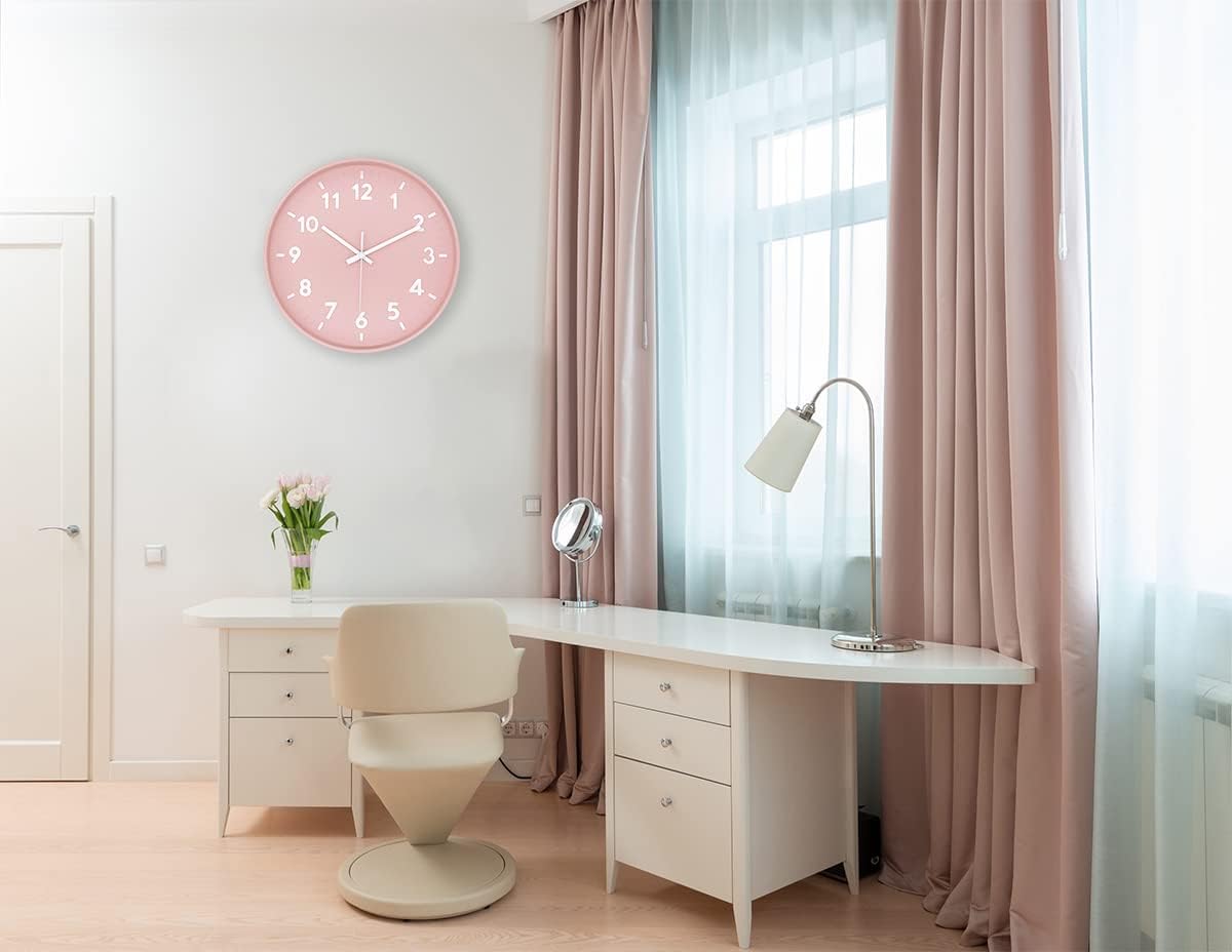 Battery Operated Modern Black Wall Clock — 12" - View 5