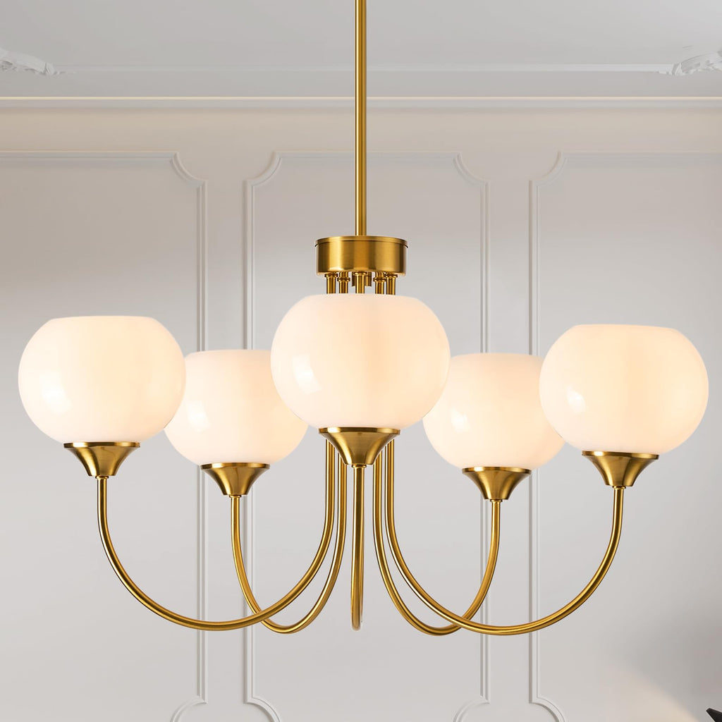 Vintage Luxe Orange Chandelier — 5-Light
