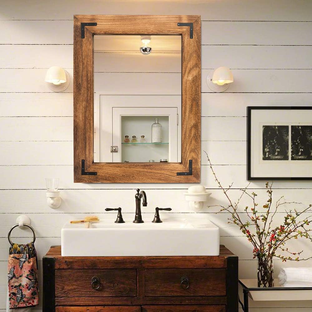 Round Farmhouse Black Wall Mirror — 32" — 30"L x 20"W