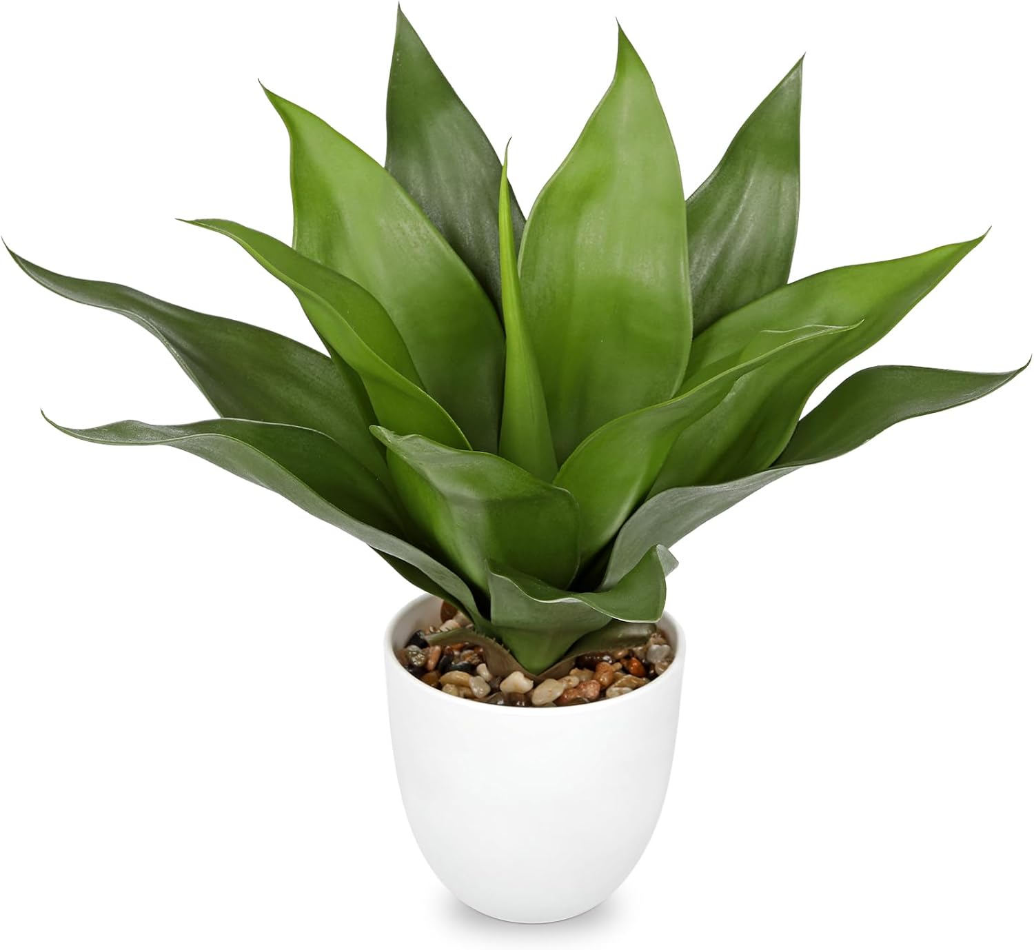 Luxe Black Artificial Plant — Agave -White