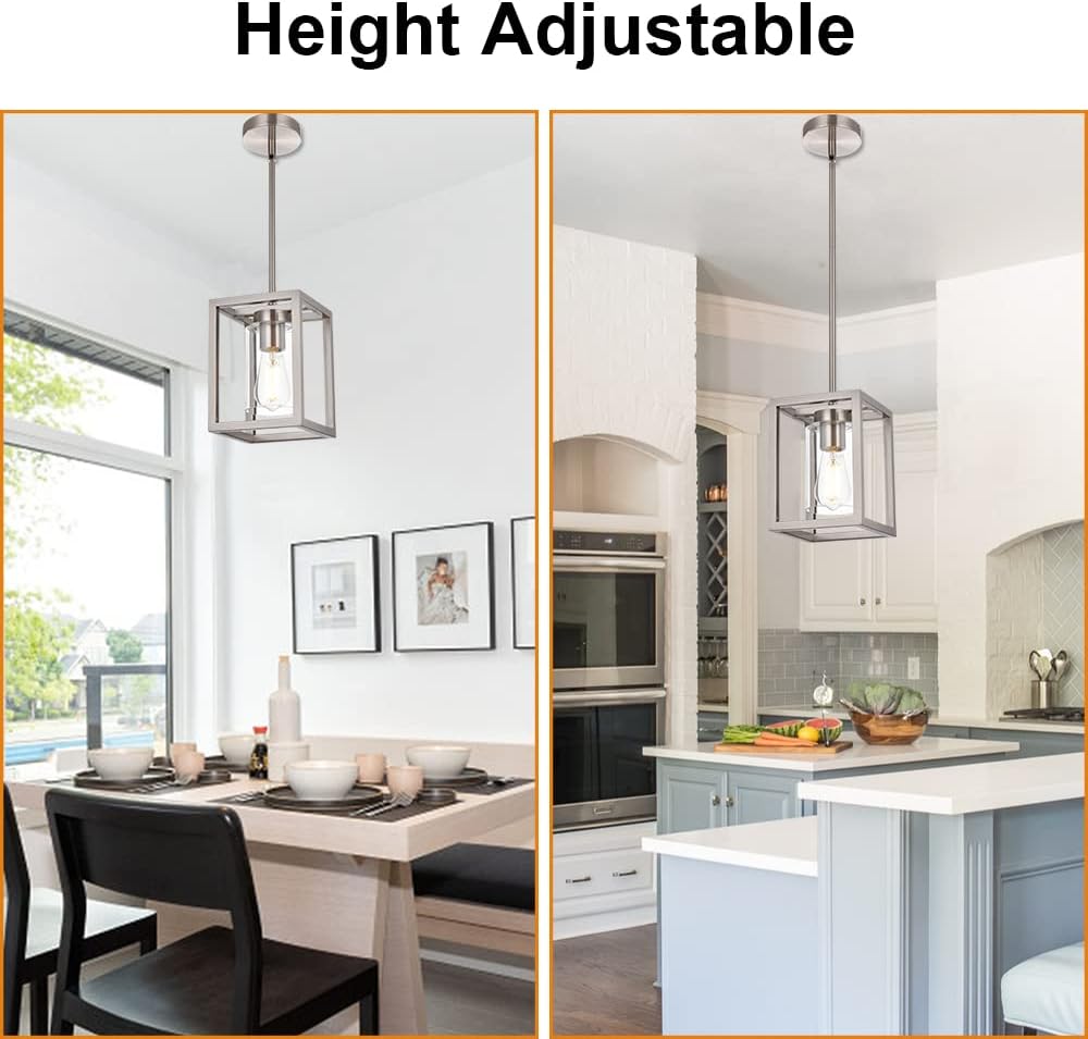 Modern Black Chandelier — 1-Light - View 6