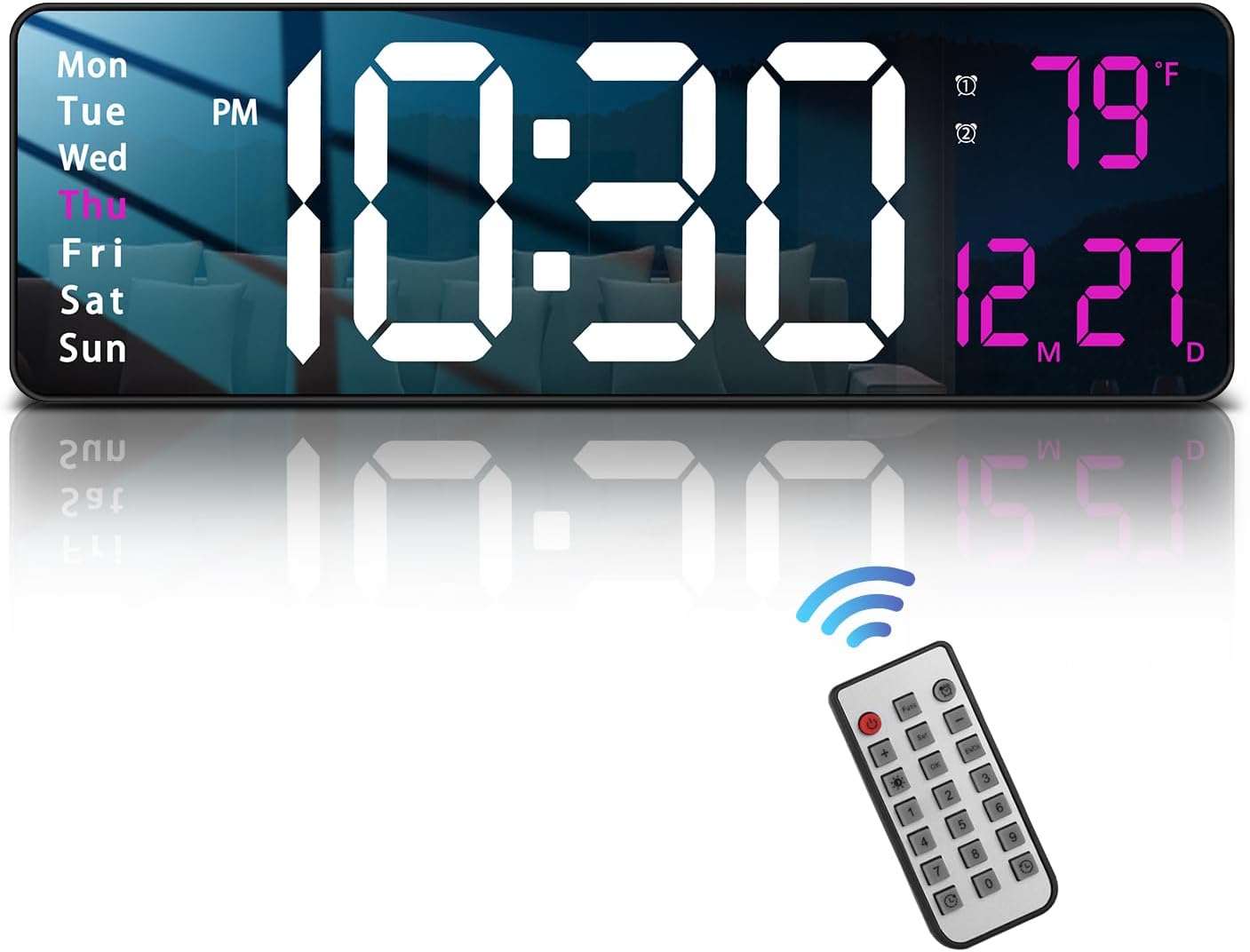 Modern Blue Wall Clock — 16" — 16 INCH