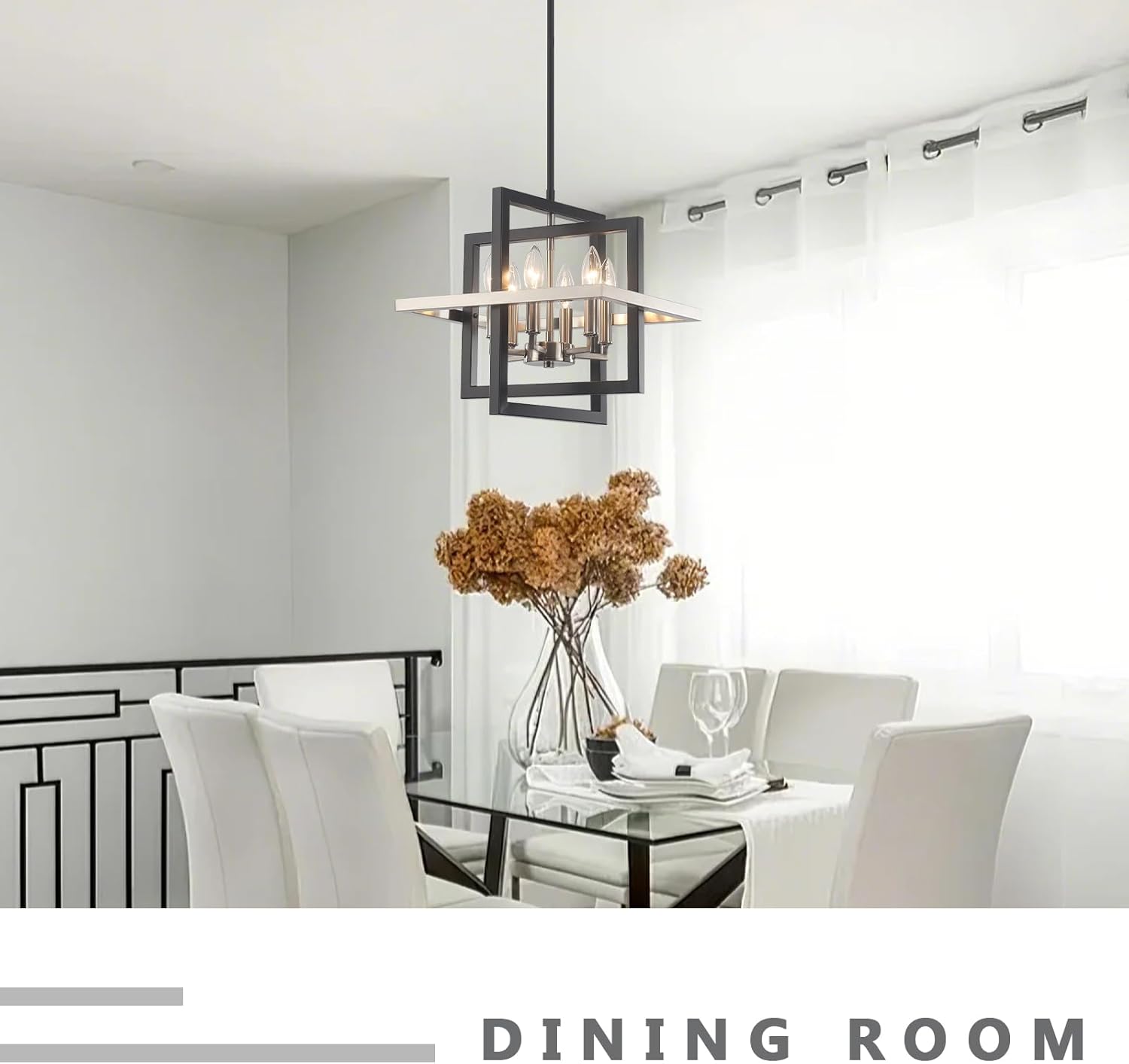 Modern Black Chandelier - View 3