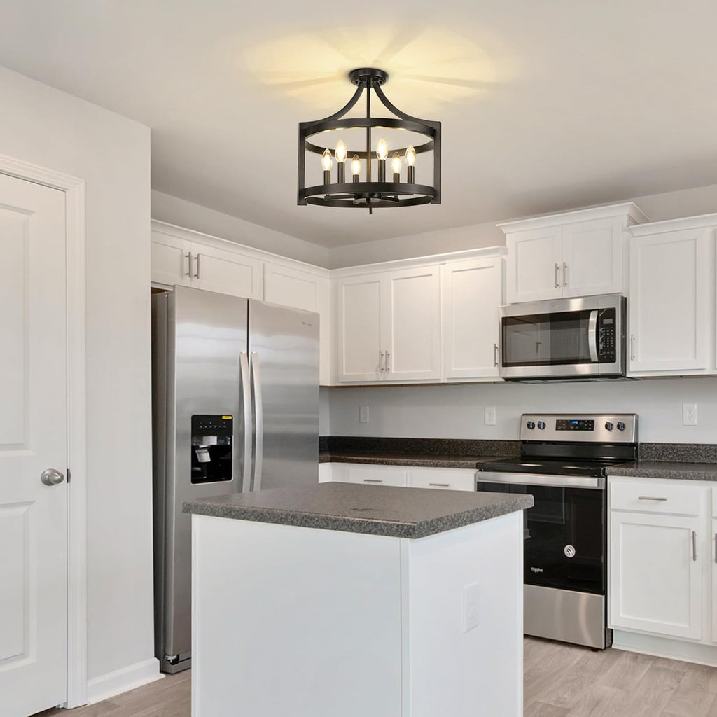 Convertible Farmhouse Black Chandelier — 6-Light - View 6