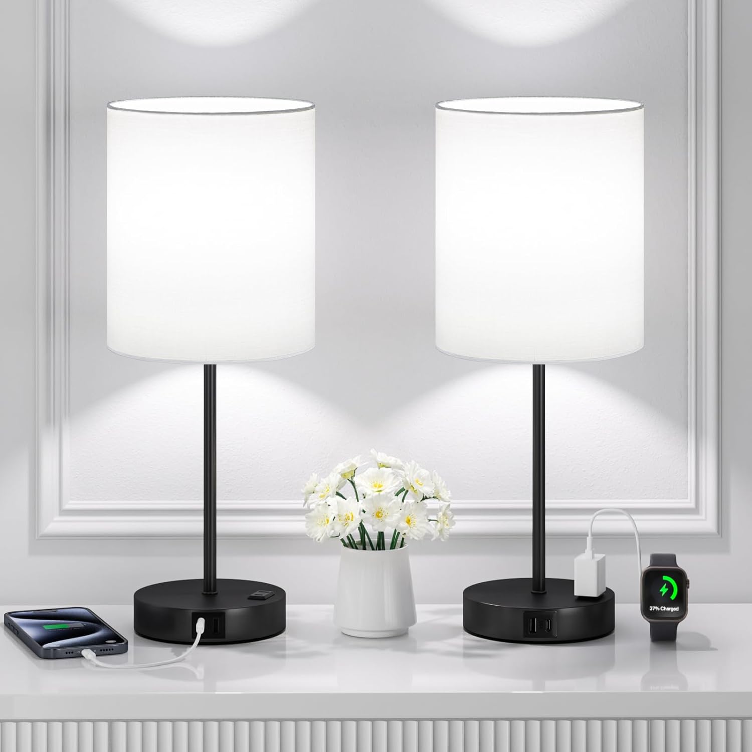 Dimmable Black Table Lamp — Set of 2 - View 8