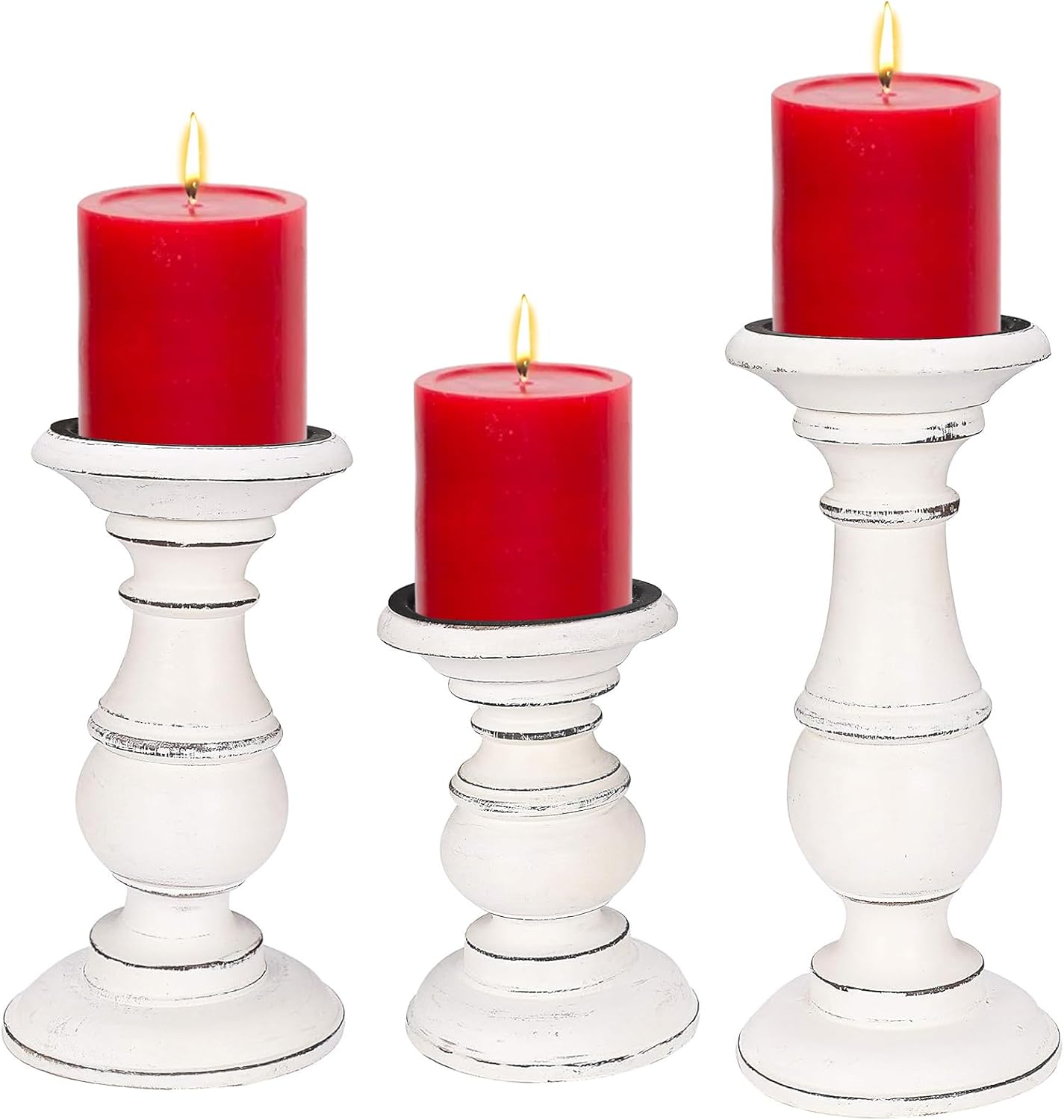 Antique Farmhouse Grey Pillar Candle — 10" — 6"+8"+10" - High