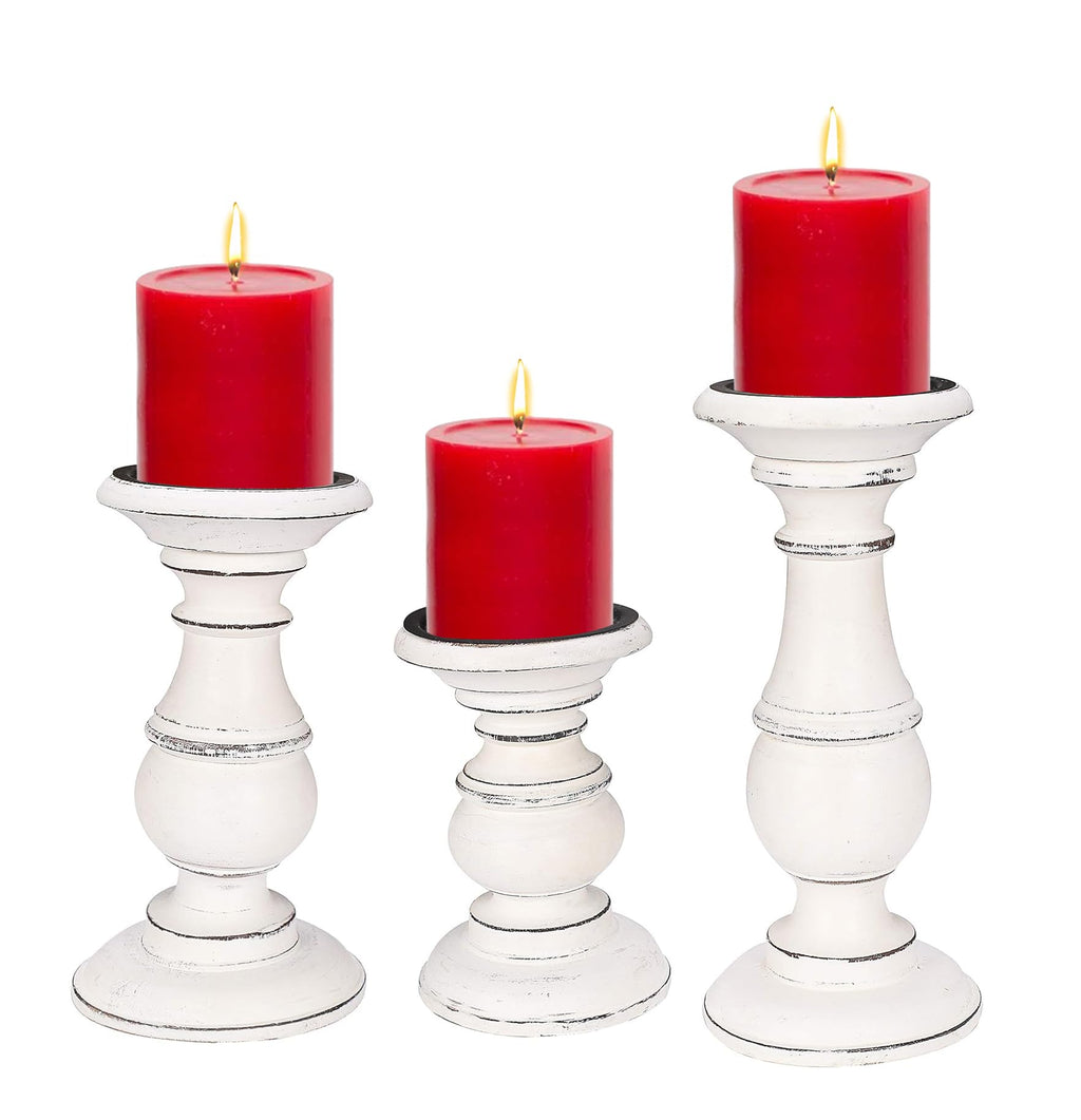 Antique Farmhouse Grey Pillar Candle — 10"