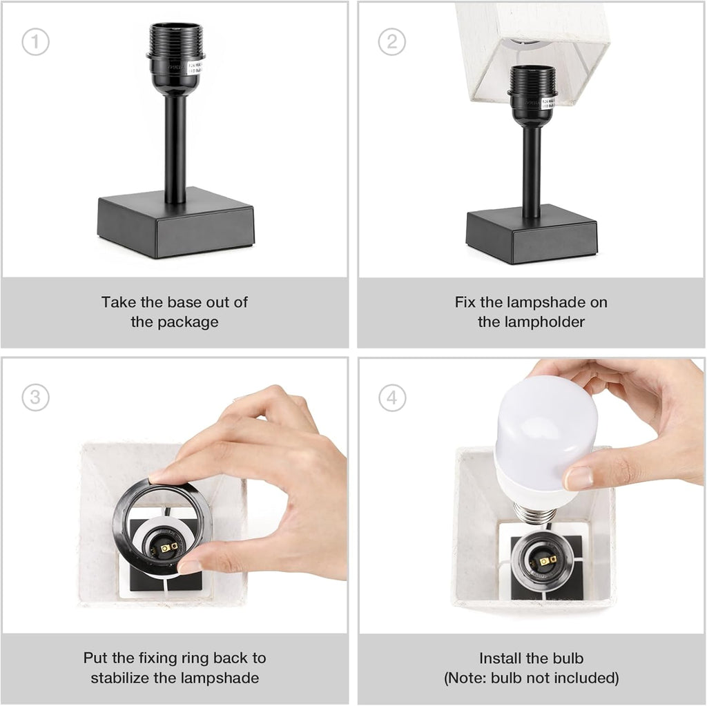 Modern Beige Bedside Lamp - View 8