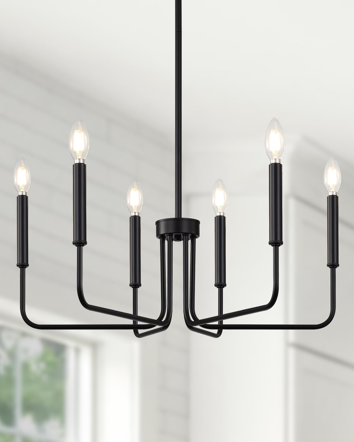 Farmhouse Black Chandelier — 8-Light — 29inch 6-Light(2026 Upgraded Version)