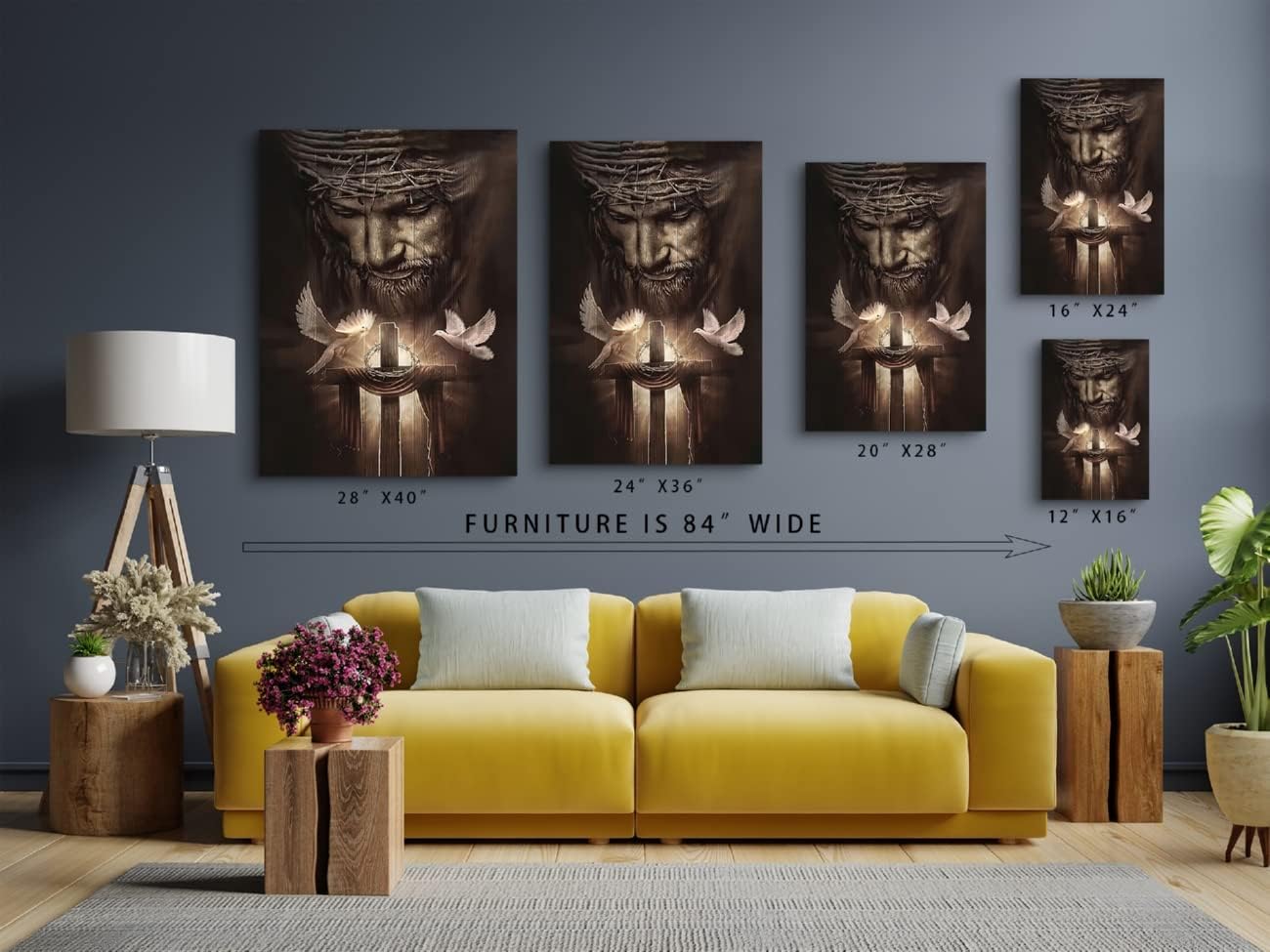 Black Canvas Wall Art — 28" - View 6